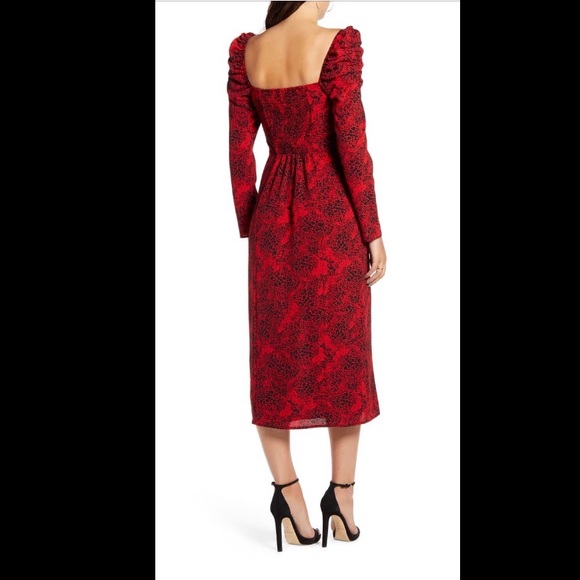 Leith Spatter Print Square Red Dress - Picture 2 of 2